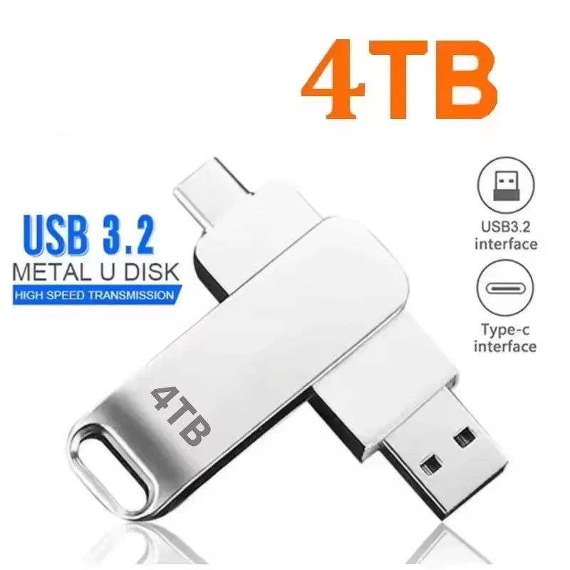 16TB USB 3.2 Flash Drives High Speed Transfer Metal Pendrive Memory Card Pendrive Flash Disk Memoria Waterproof Stick NEW