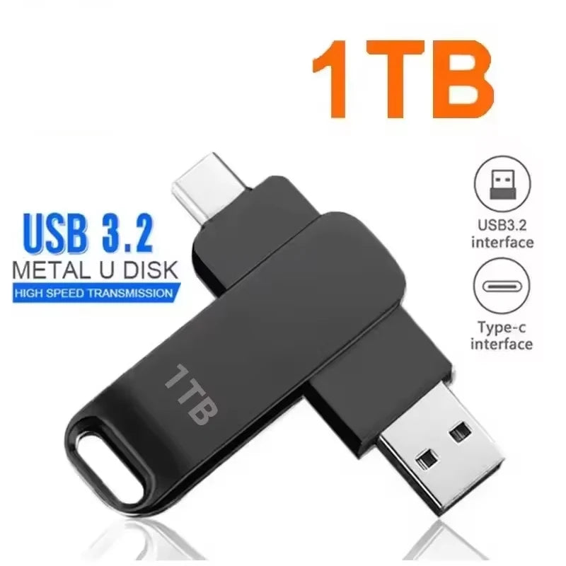 16TB USB 3.2 Flash Drives High Speed Transfer Metal Pendrive Memory Card Pendrive Flash Disk Memoria Waterproof Stick NEW