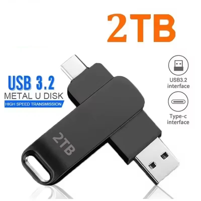16TB USB 3.2 Flash Drives High Speed Transfer Metal Pendrive Memory Card Pendrive Flash Disk Memoria Waterproof Stick NEW