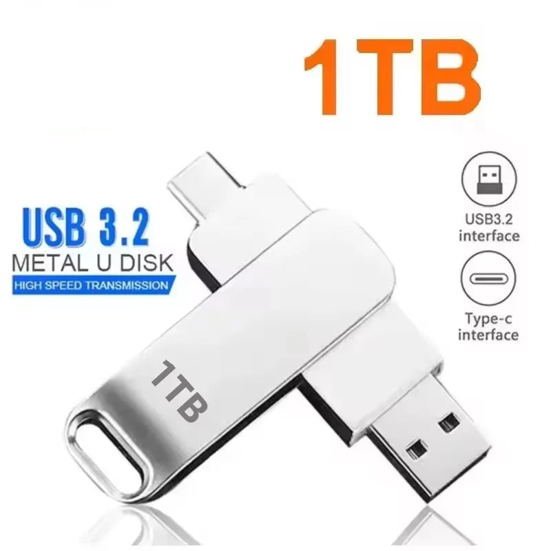 16TB USB 3.2 Flash Drives High Speed Transfer Metal Pendrive Memory Card Pendrive Flash Disk Memoria Waterproof Stick NEW