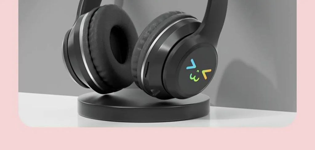 Cat's Ears Headset RGB Light Smile Face TWS Headset Gradient New Headphone Pink Little Girl Earphone Gift Suitable for Any Phone
